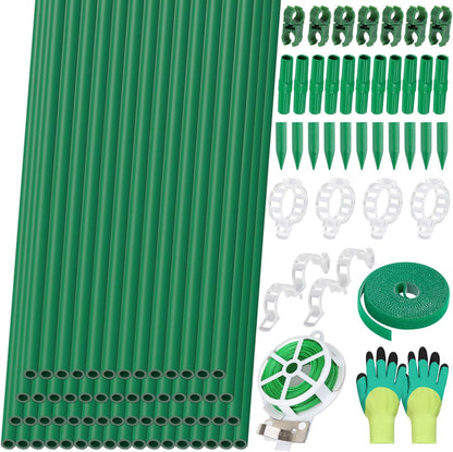 80 Pack Garden Stakes(16" Each), Plant Support Stakes, DIY 4ft 5ft 6ft 7ft Sturdy Fiberglass Plant Sticks Support Garden Trellis for Growing Climbing Tomato Vegetables Flowers