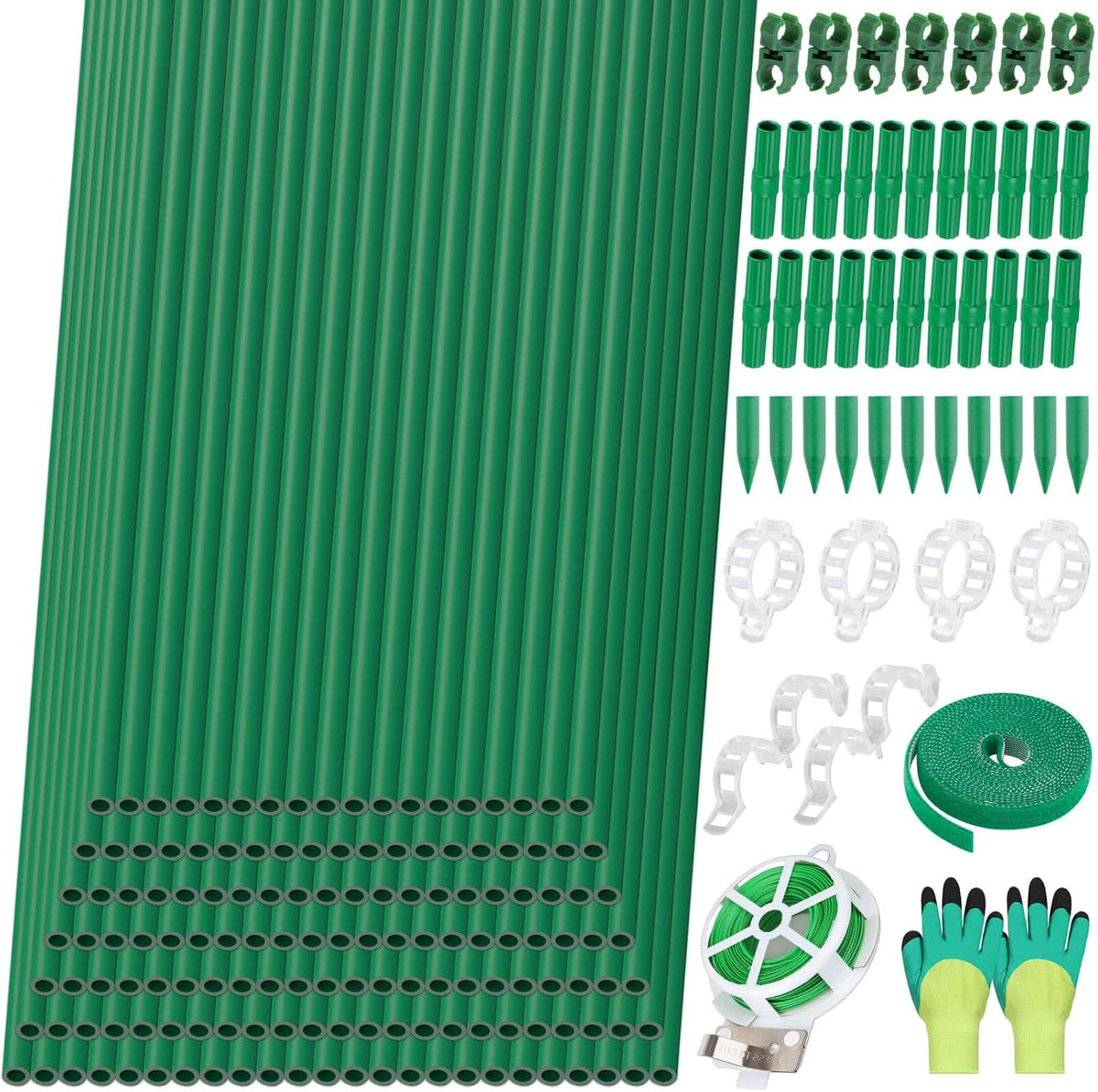 80 Pack Garden Stakes(16" Each), Plant Support Stakes, DIY 4ft 5ft 6ft 7ft Sturdy Fiberglass Plant Sticks Support Garden Trellis for Growing Climbing Tomato Vegetables Flowers