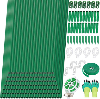 80 Pack Garden Stakes(16" Each), Plant Support Stakes, DIY 4ft 5ft 6ft 7ft Sturdy Fiberglass Plant Sticks Support Garden Trellis for Growing Climbing Tomato Vegetables Flowers