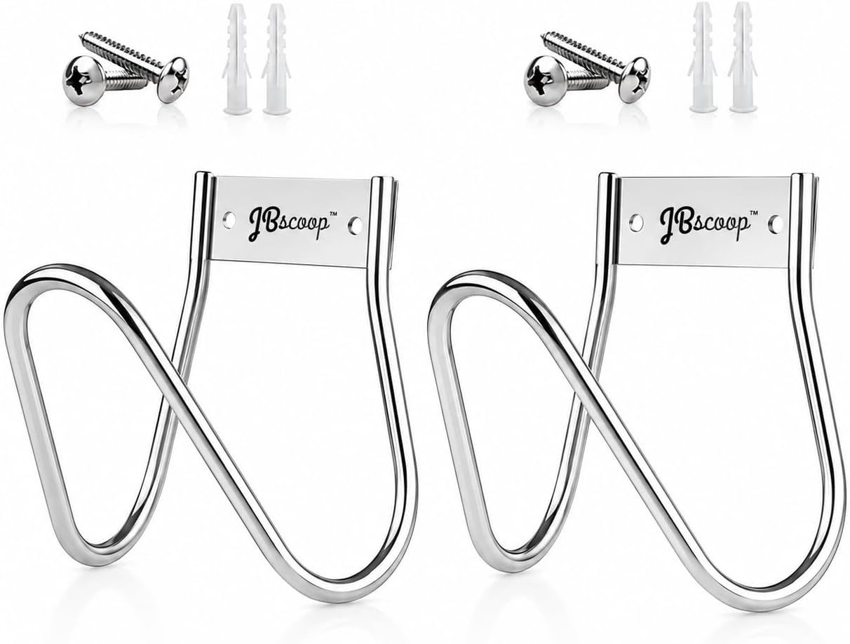 Garden Hose Holder Stainless Steel Small Wall Mount Garden Hose Hook, Ideal for Water, Air, Hydraulic Hose, Ropes, Extension Cords Heavy Duty & Rust Proof Set of 2