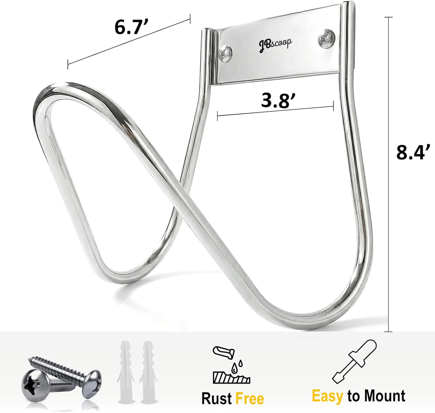 Garden Hose Holder Stainless Steel Small Wall Mount Garden Hose Hook, Ideal for Water, Air, Hydraulic Hose, Ropes, Extension Cords Heavy Duty & Rust Proof Set of 2