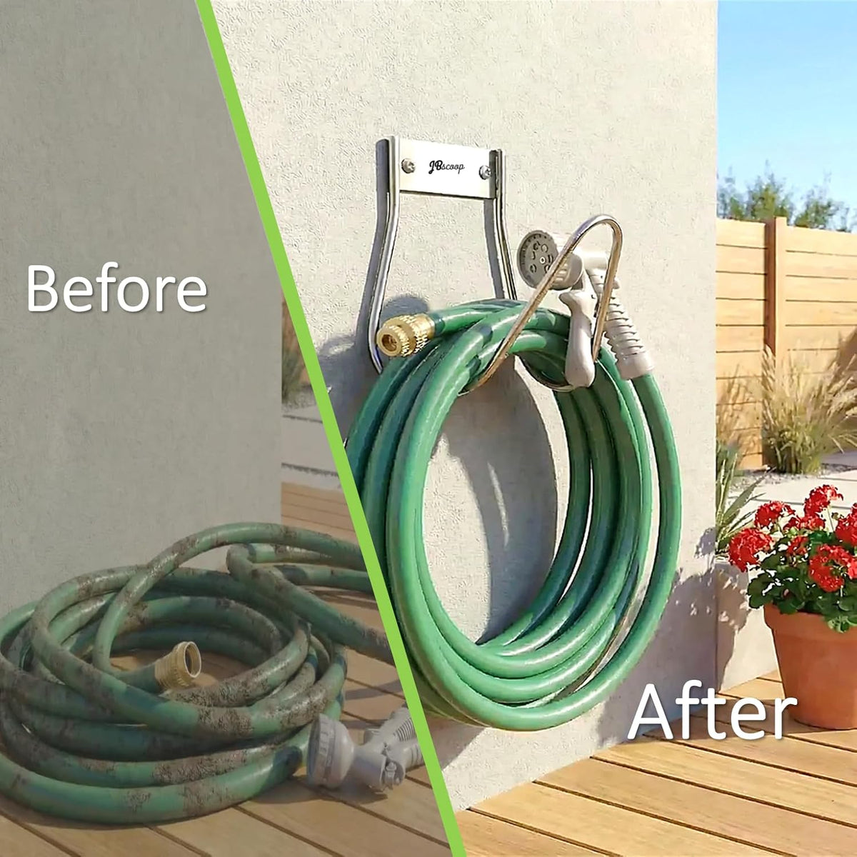 Garden Hose Holder Stainless Steel Small Wall Mount Garden Hose Hook, Ideal for Water, Air, Hydraulic Hose, Ropes, Extension Cords Heavy Duty & Rust Proof Set of 2