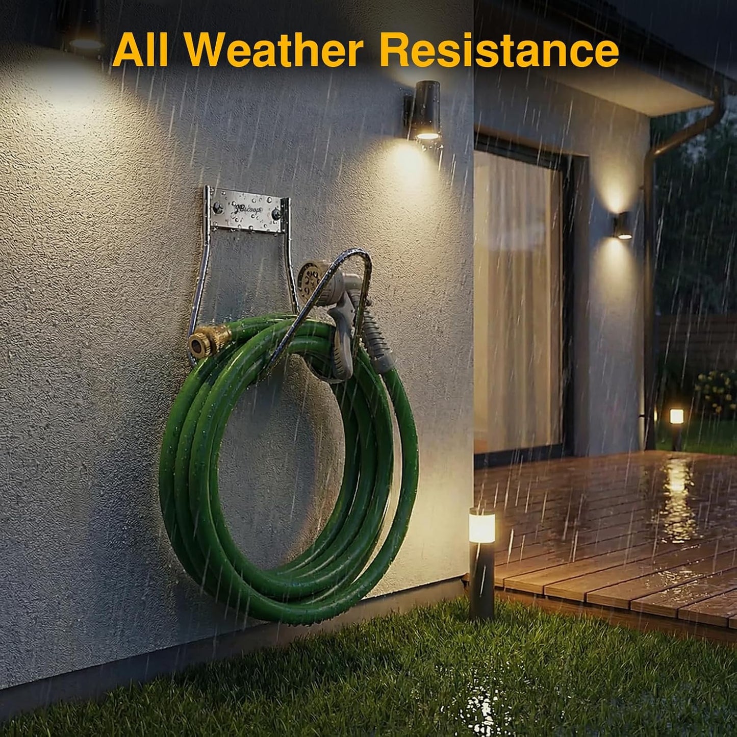 Garden Hose Holder Stainless Steel Small Wall Mount Garden Hose Hook, Ideal for Water, Air, Hydraulic Hose, Ropes, Extension Cords Heavy Duty & Rust Proof Set of 2