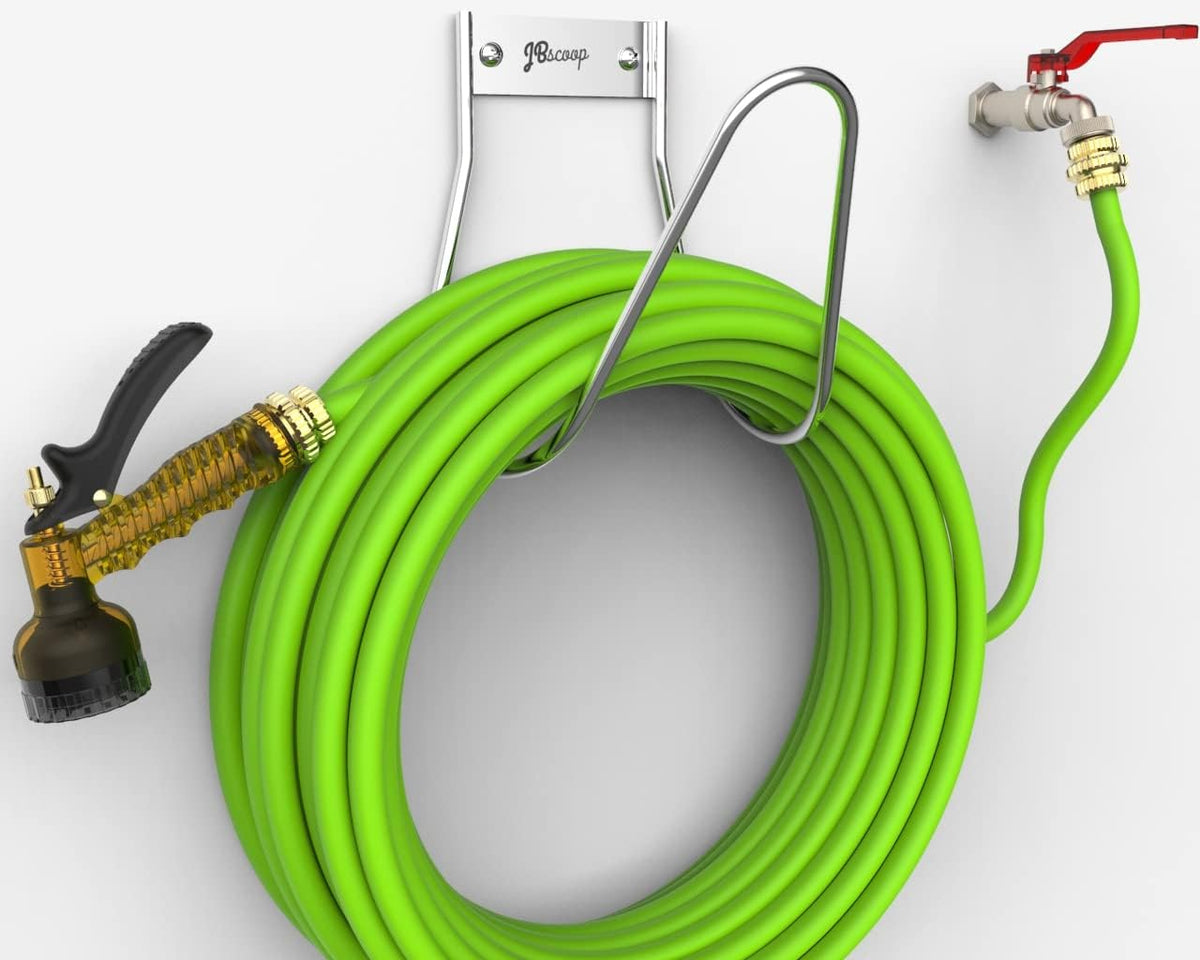 Garden Hose Holder Stainless Steel Small Wall Mount Garden Hose Hook, Ideal for Water, Air, Hydraulic Hose, Ropes, Extension Cords Heavy Duty & Rust Proof Set of 2
