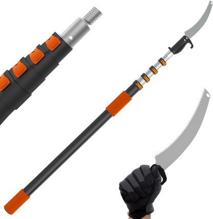 26FT Reach Pole Saws for Tree Trimming, Pole Saw with 5-20FT Telescoping Extension Pole, Pruning Saw with 19" 3X Detachable Saw, Non-Slip Handle, Tree Trimmer for Garden Palms Shrubs