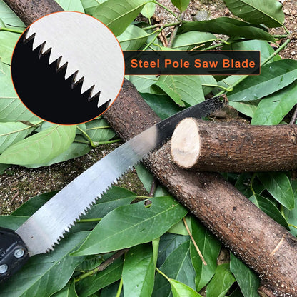 26FT Reach Pole Saws for Tree Trimming, Pole Saw with 5-20FT Telescoping Extension Pole, Pruning Saw with 19" 3X Detachable Saw, Non-Slip Handle, Tree Trimmer for Garden Palms Shrubs