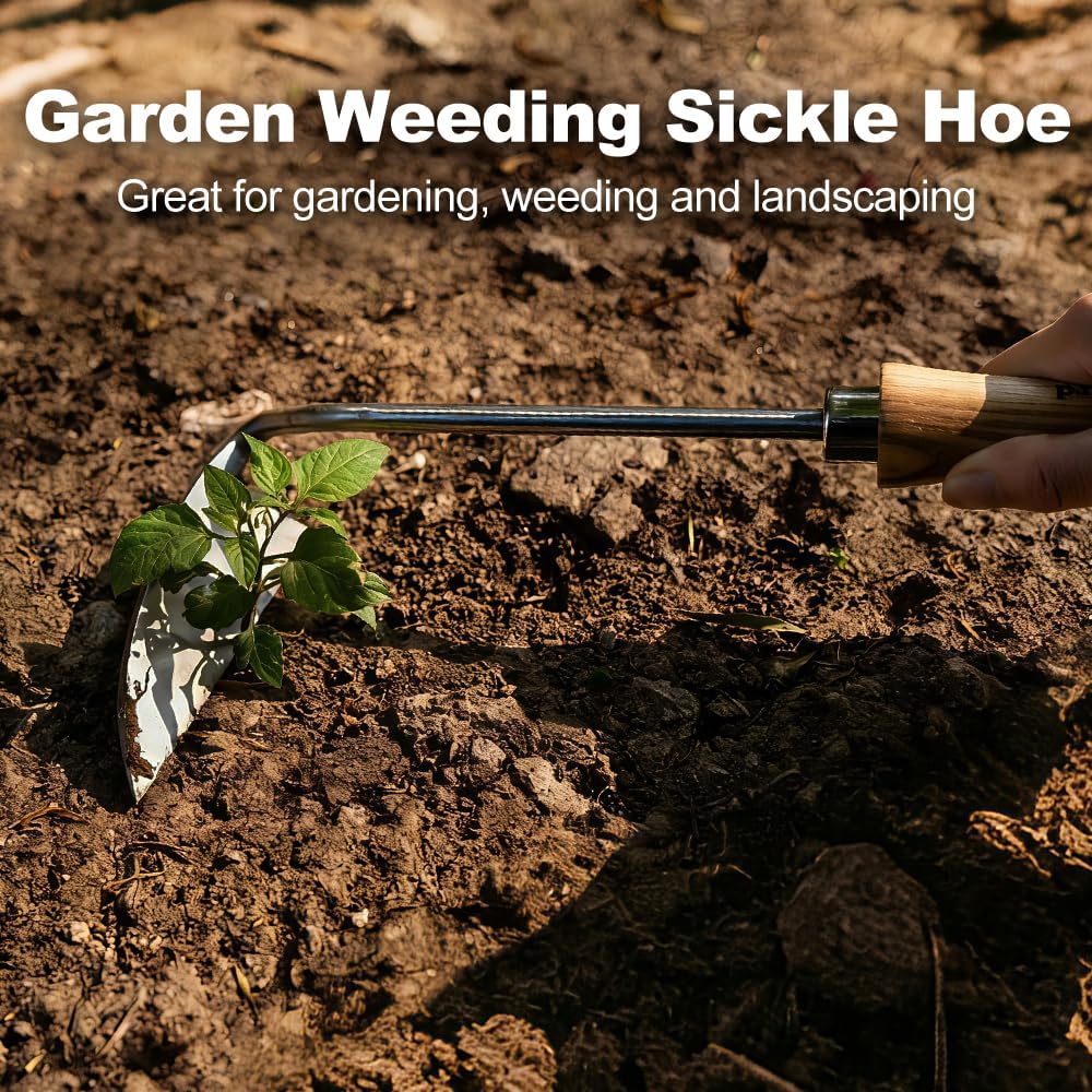 Sickle Hoe Crack Weeder, Stainless Steel Japanese Weeding Sickle