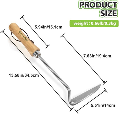 Sickle Hoe Crack Weeder, Stainless Steel Japanese Weeding Sickle