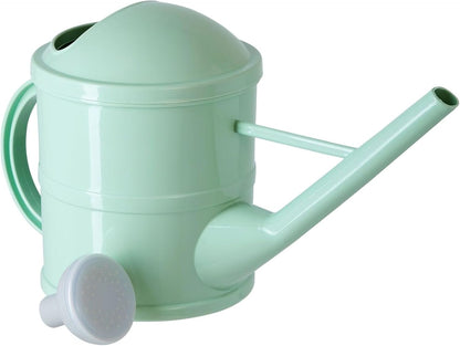 Watering Can - Plant Waterer with Long Spout & Detachable Sprinkler Head - Compact Design for Indoor Garden - Kids Watering Can for Gardening - Green, 0.4 Gallon