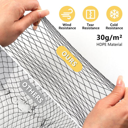 Bird Netting for Garden, 13 x 40 FT Bird Netting for Chicken Coop, Heavy Duty Garden Poultry Net Mesh with Ties and Staples for Fruit Trees Vegetables Against Birds, Deer, Squirrels
