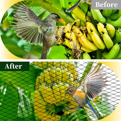 Bird Netting for Garden, 13 x 40 FT Bird Netting for Chicken Coop, Heavy Duty Garden Poultry Net Mesh with Ties and Staples for Fruit Trees Vegetables Against Birds, Deer, Squirrels