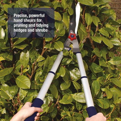 Razorsharp Telescopic Hedge Shears, Adjustable Length, Carbon Steel Blades, Ergonomic Handles for Comfortable Pruning