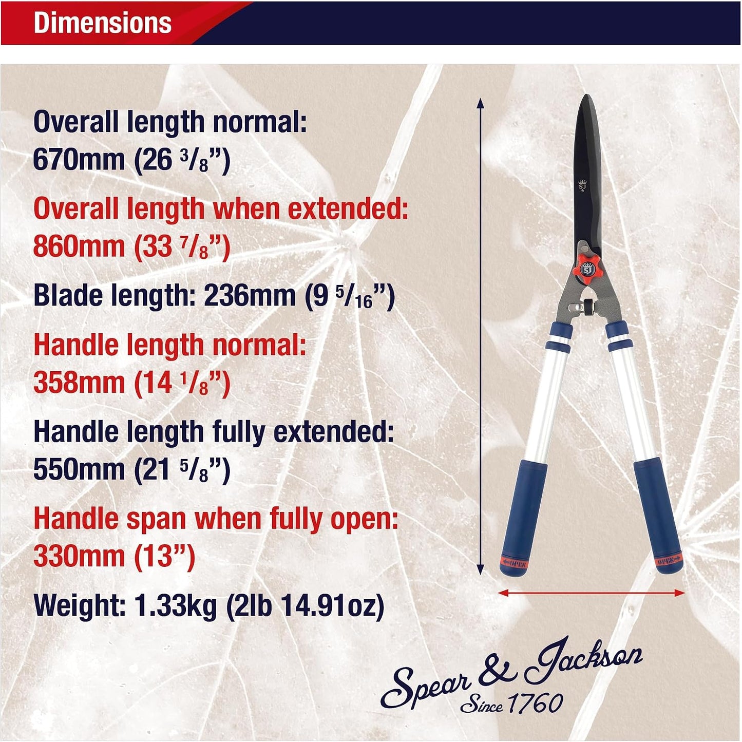 Razorsharp Telescopic Hedge Shears, Adjustable Length, Carbon Steel Blades, Ergonomic Handles for Comfortable Pruning