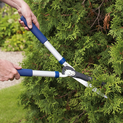 Razorsharp Telescopic Hedge Shears, Adjustable Length, Carbon Steel Blades, Ergonomic Handles for Comfortable Pruning