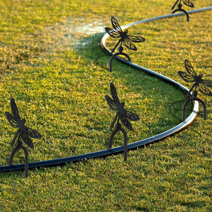 6 Pcs 8 Inch Garden Hose Guide Spike Metal Garden Stakes Holder Heavy Duty Metal Hose Guide for Plant Protection Lawn Yard(Dragonfly)
