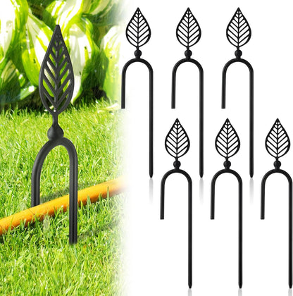 6 Pcs 8 Inch Garden Hose Guide Spike Metal Garden Stakes Holder Heavy Duty Metal Hose Guide for Plant Protection Lawn Yard(Dragonfly)