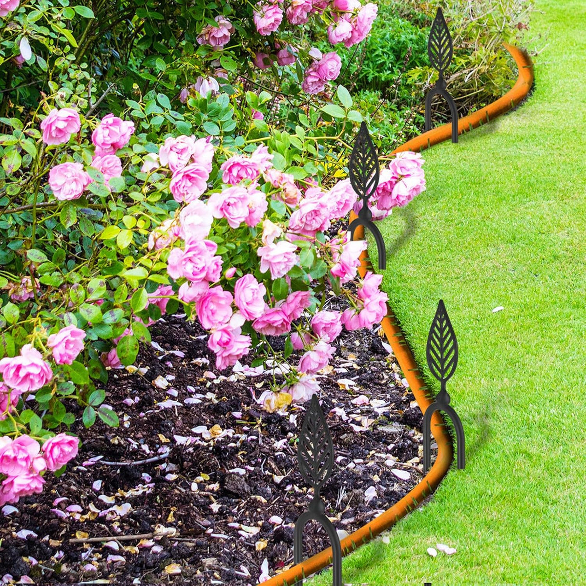 6 Pcs 8 Inch Garden Hose Guide Spike Metal Garden Stakes Holder Heavy Duty Metal Hose Guide for Plant Protection Lawn Yard(Dragonfly)