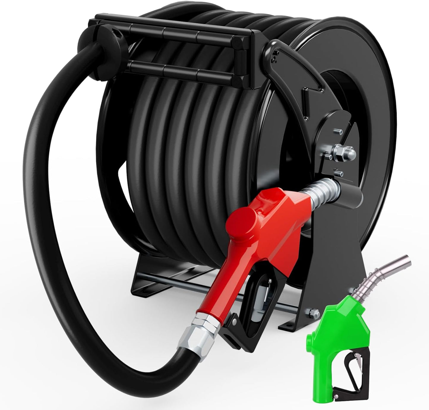 Diesel Fuel Hose Reel 3/4'' x 50ft, Retractable Reel with Fueling Nozzle