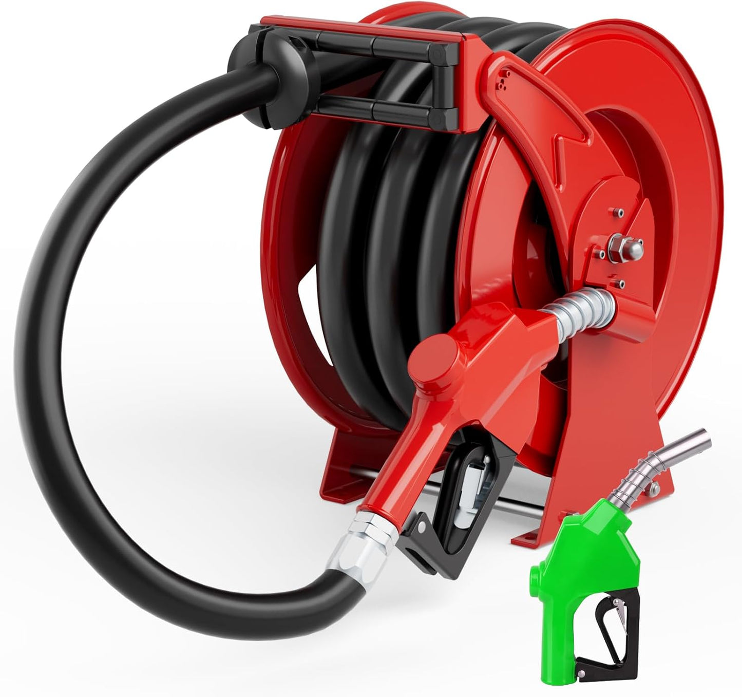 Diesel Fuel Hose Reel 3/4'' x 50ft, Retractable Reel with Fueling Nozzle