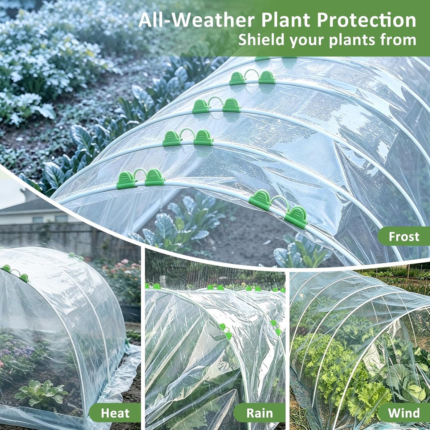 Greenhouse Hoops for Raised Beds, 36Pcs Fiberglass Garden Hoops Grow Tunnel