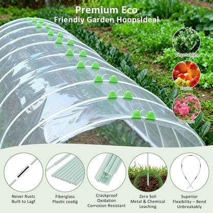 Greenhouse Hoops for Raised Beds, 36Pcs Fiberglass Garden Hoops Grow Tunnel