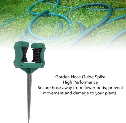 10 Inch Garden Hose Guide Spike, Rain Proof Garden Hose Guides Spike Roller Reel Lawn Hose Support Spike for Lawn, No Assembly, Seamlessly Blends with Yard