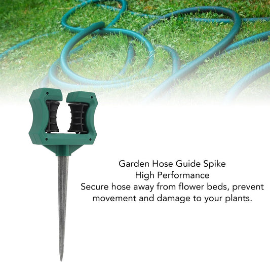 10 Inch Garden Hose Guide Spike, Rain Proof Garden Hose Guides Spike Roller Reel Lawn Hose Support Spike for Lawn, No Assembly, Seamlessly Blends with Yard