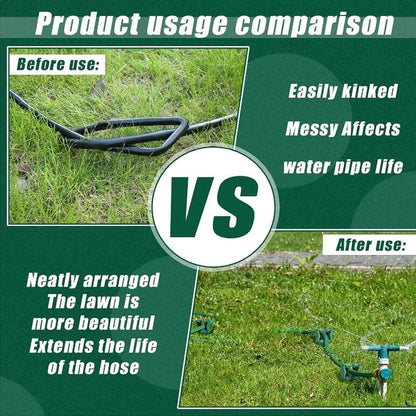 10 Inch Garden Hose Guide Spike, Rain Proof Garden Hose Guides Spike Roller Reel Lawn Hose Support Spike for Lawn, No Assembly, Seamlessly Blends with Yard