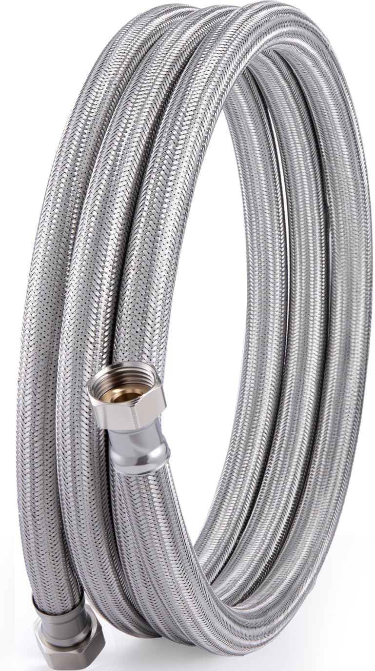 Garden Leader Hose 5ft x 5/8" ID,Stainless Steel Braided Layer Water Hose