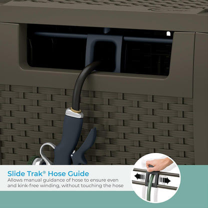 175 ft. Wicker Style Resin Hose Hideaway with Hose Guide, Java, Made in the USA