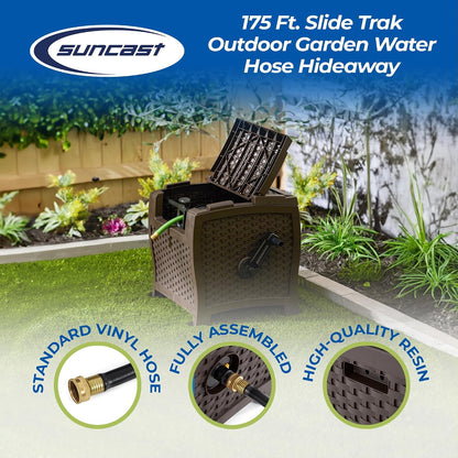 175 ft. Wicker Style Resin Hose Hideaway with Hose Guide, Java, Made in the USA