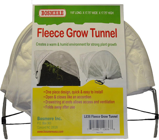 L836 Fleece Tunnel Plant Row Cover, 10-Feet, Green