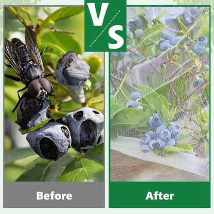 Bird Netting for Garden, 4 x 4 FT Blueberry Bush Netting Cover with Zipper, Garden Netting for Gardening, Drawstring Reusable Mesh Plant Protector for Shrubs Bush Fruit Tree Potted (2 Pack)