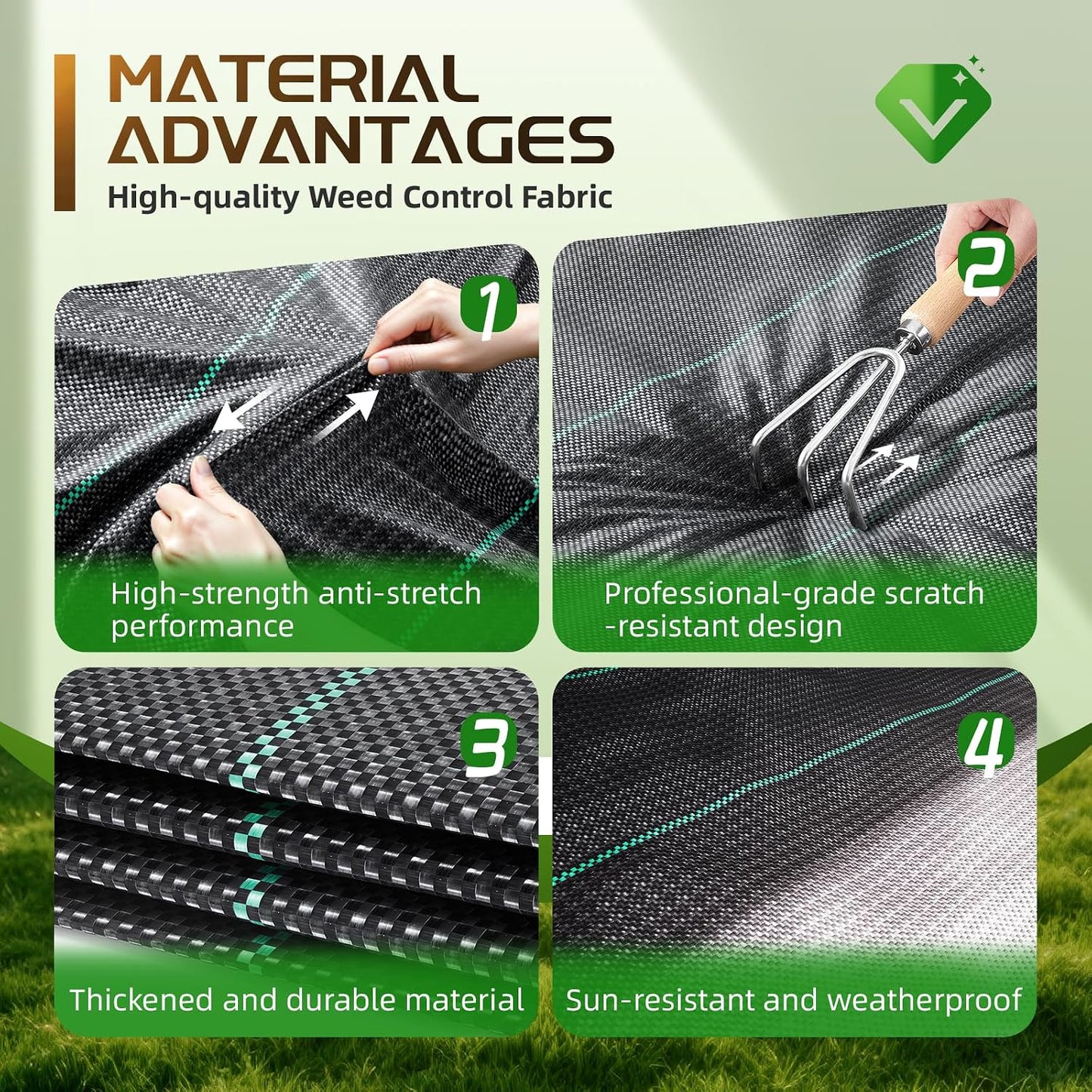 4ft x 300ft Weed Barrier Fabric Heavy Dusty, Ground Cover, Weed Mat, Woven Landscape Fabric for Garden, Lawn and Outdoor Project