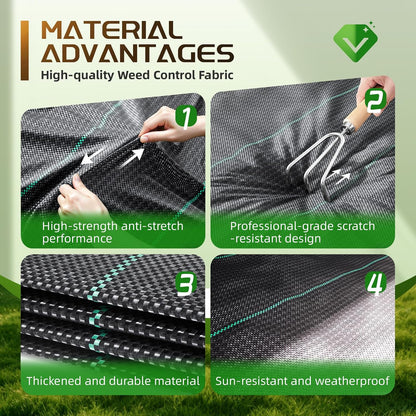4ft x 300ft Weed Barrier Fabric Heavy Dusty, Ground Cover, Weed Mat, Woven Landscape Fabric for Garden, Lawn and Outdoor Project
