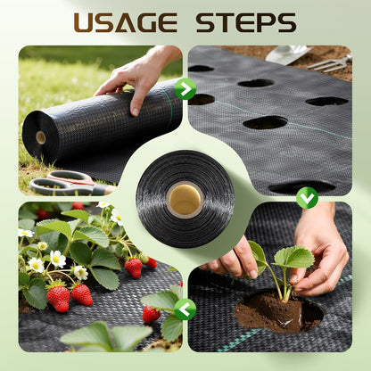 4ft x 300ft Weed Barrier Fabric Heavy Dusty, Ground Cover, Weed Mat, Woven Landscape Fabric for Garden, Lawn and Outdoor Project