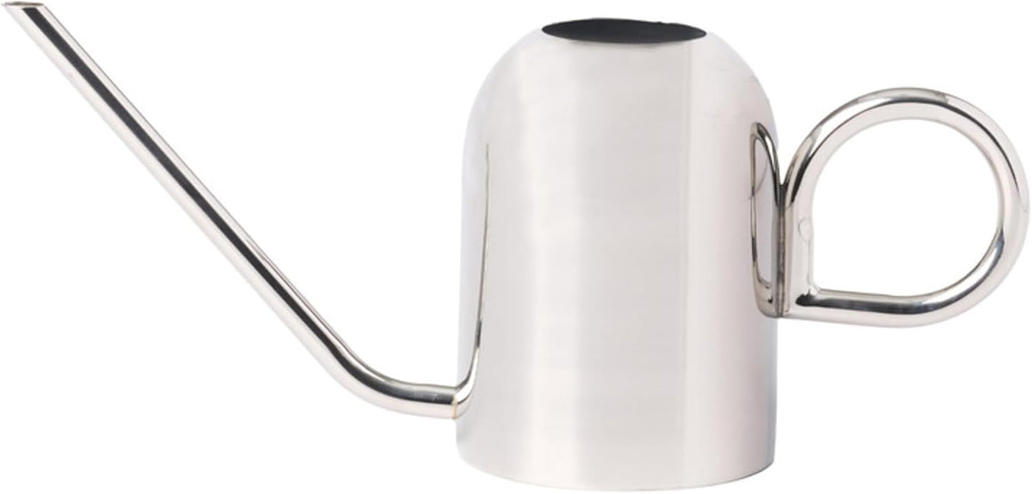 Crane 1.5L Watering Can, Silver Powder Coated with Novelty Handle and Long Sleek Spout