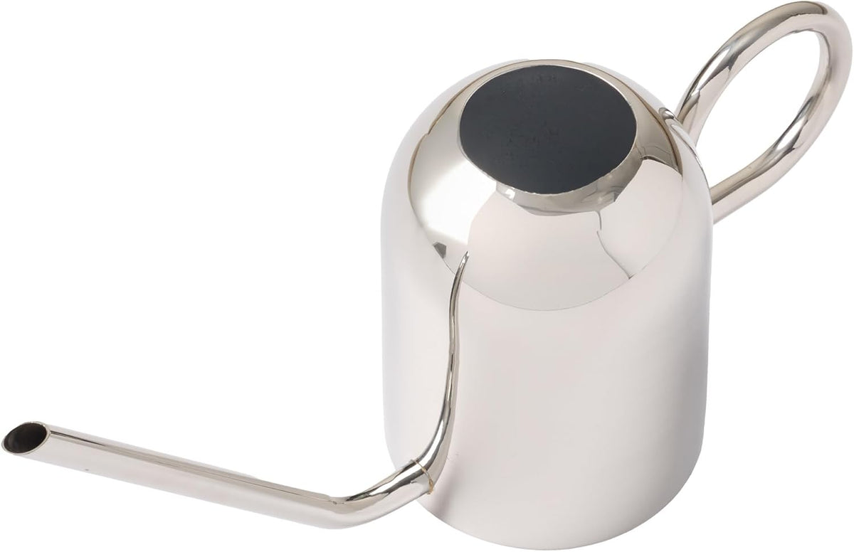Crane 1.5L Watering Can, Silver Powder Coated with Novelty Handle and Long Sleek Spout