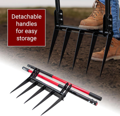 5-Tine Broadfork, Fiberglass Handles, 56" 10-Gauge Steel Fork