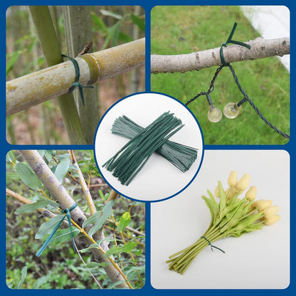 4 Ft Bamboo Stakes with 100 Twist Ties Natural Bamboo Garden Stakes for Tomatoes Cucumber Grapes Pole Beans Trees Potted Dahlia Flowers and Climbing Plants - Pack of 25