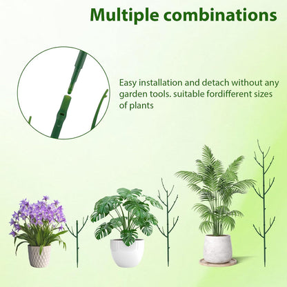 15 Pack Stackable Plant Support Stakes, Garden Trellis for Climbing Plants Indoor and Outdoor Use, Plant Accessories for Potted Plants Monstera, Plant Sticks for Climbing Plant Stems