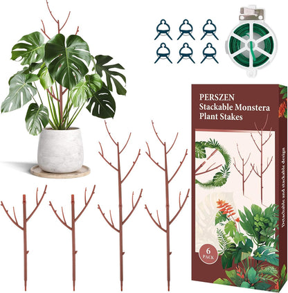 15 Pack Stackable Plant Support Stakes, Garden Trellis for Climbing Plants Indoor and Outdoor Use, Plant Accessories for Potted Plants Monstera, Plant Sticks for Climbing Plant Stems