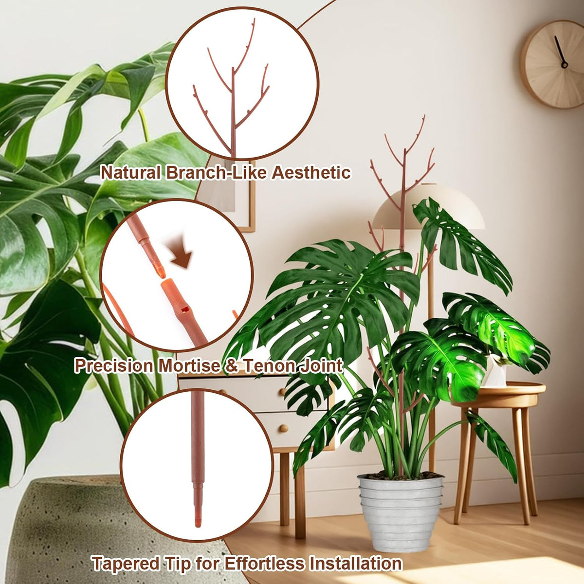 15 Pack Stackable Plant Support Stakes, Garden Trellis for Climbing Plants Indoor and Outdoor Use, Plant Accessories for Potted Plants Monstera, Plant Sticks for Climbing Plant Stems