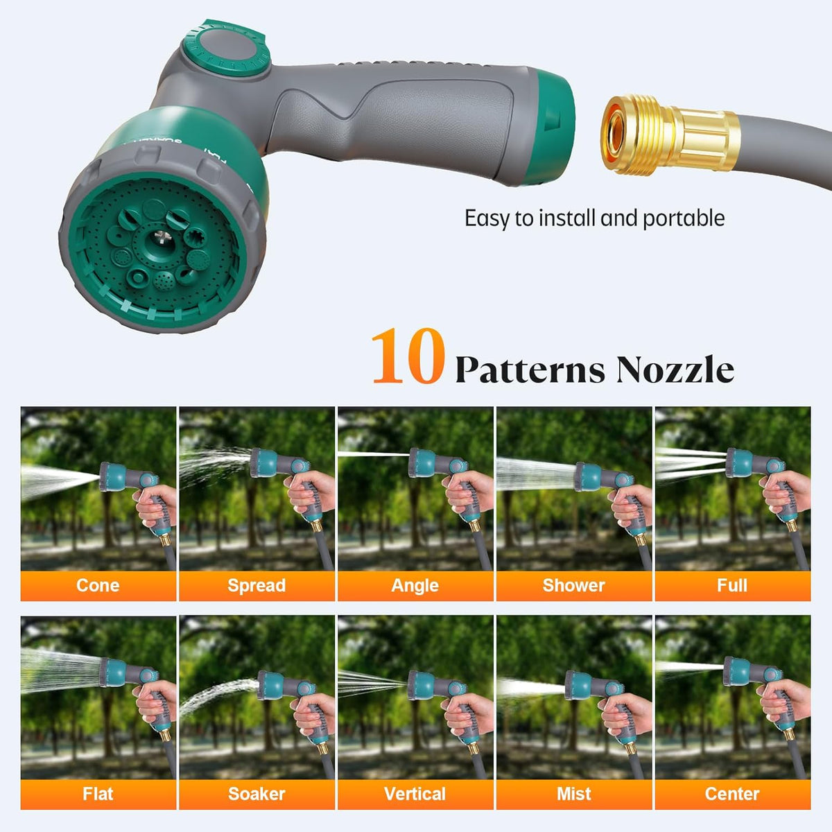 5/8" x 100 ft Retractable Garden Hose Reel, Heavy Duty Water Hose Reel