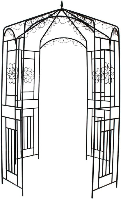 1. GO Steel Garden Arch, 8' High x 5'2" Wide, Garden Arbor for Various Climbing Plant, Outdoor Garden Lawn Backyard Gazebo