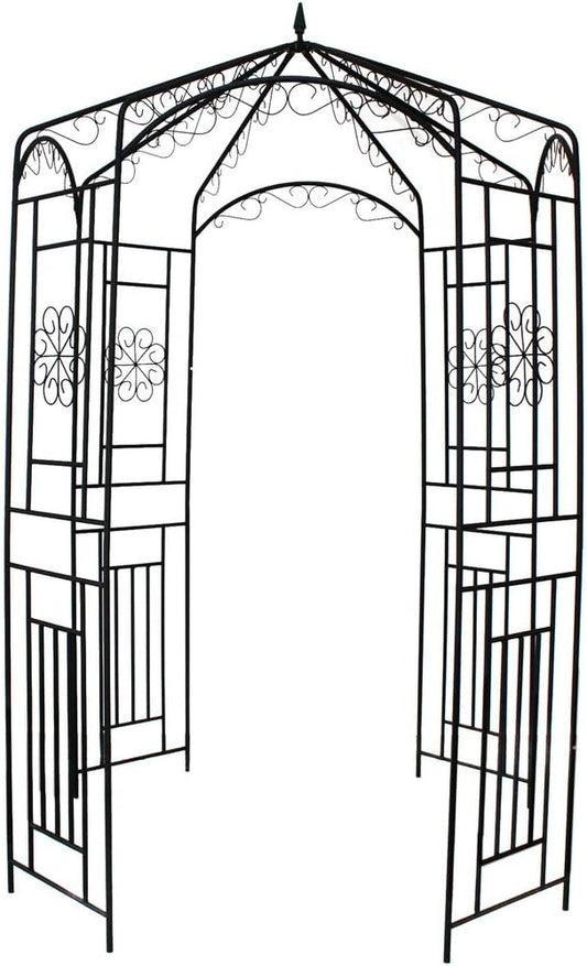 1. GO Steel Garden Arch, 8' High x 5'2" Wide, Garden Arbor for Various Climbing Plant, Outdoor Garden Lawn Backyard Gazebo