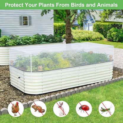 2 Pack Garden Netting for Raised Beds, Raised Beds Bug Net with Drawstring