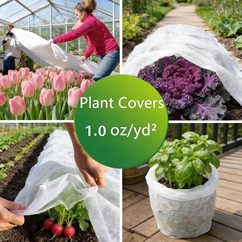 Plant Covers Freeze Protection 1.0oz Frost Blanket for Garden Winter Physical Barrier(10x50FT)