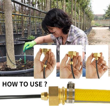 3 Set Garden Hose Adapter, 3/4'' Female Thread to 1/4'' Irrigation Tubing