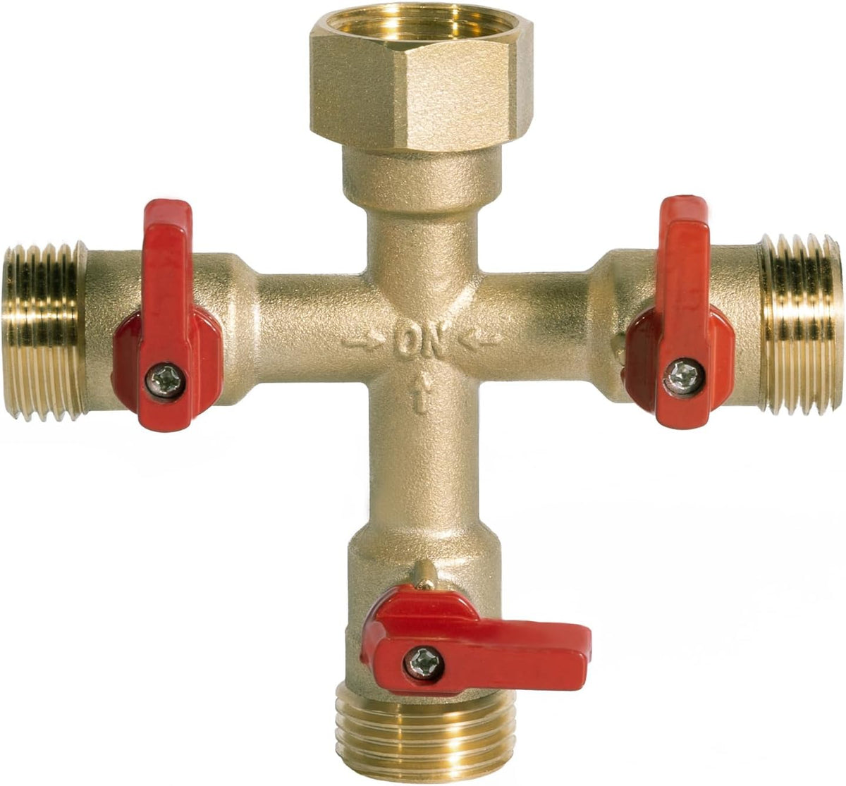 3/4" hose splitter 2 way water splitter male connectors allows you to run 2 hoses, hose quick connectors, hose spigot